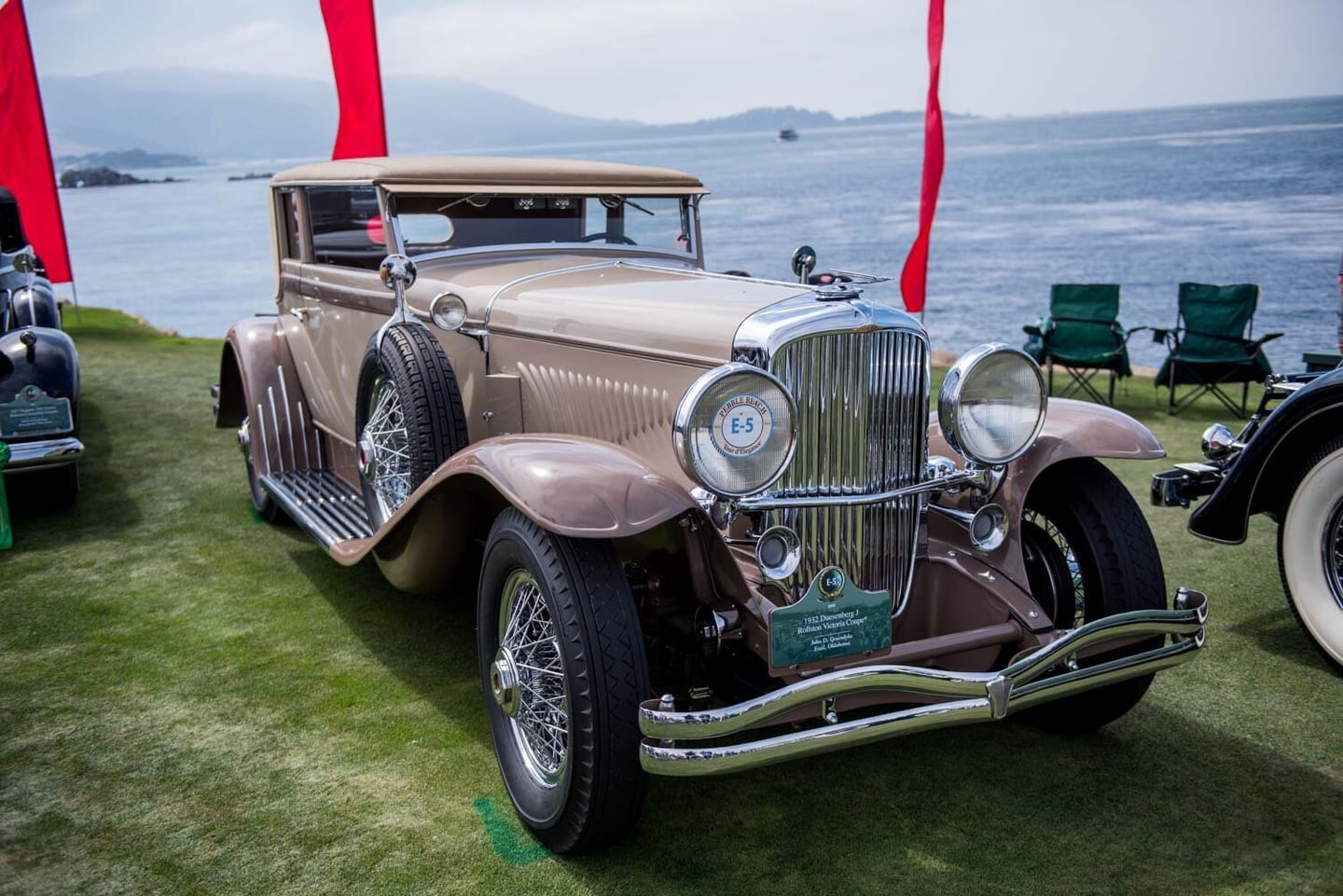 Classic car on display at a Los Angeles-area concours