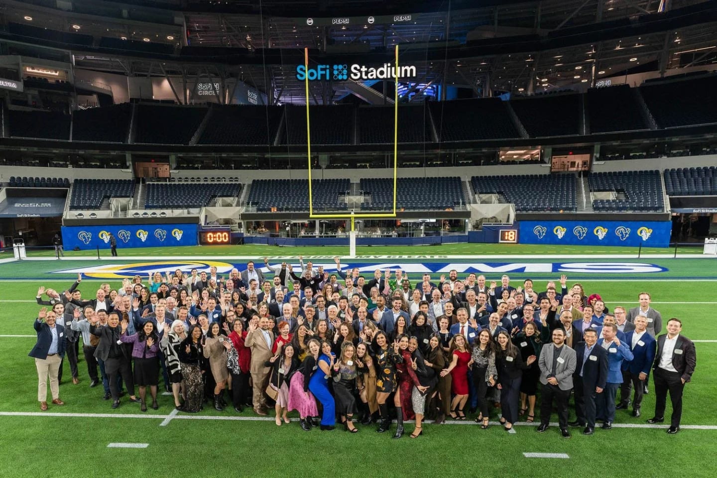 Large corporate event on the concourse at SoFi Stadium in Inglewood