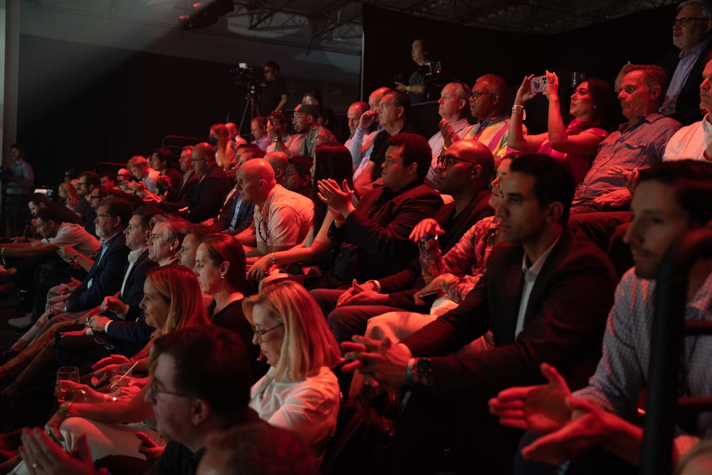 The audience applauding mid-program
