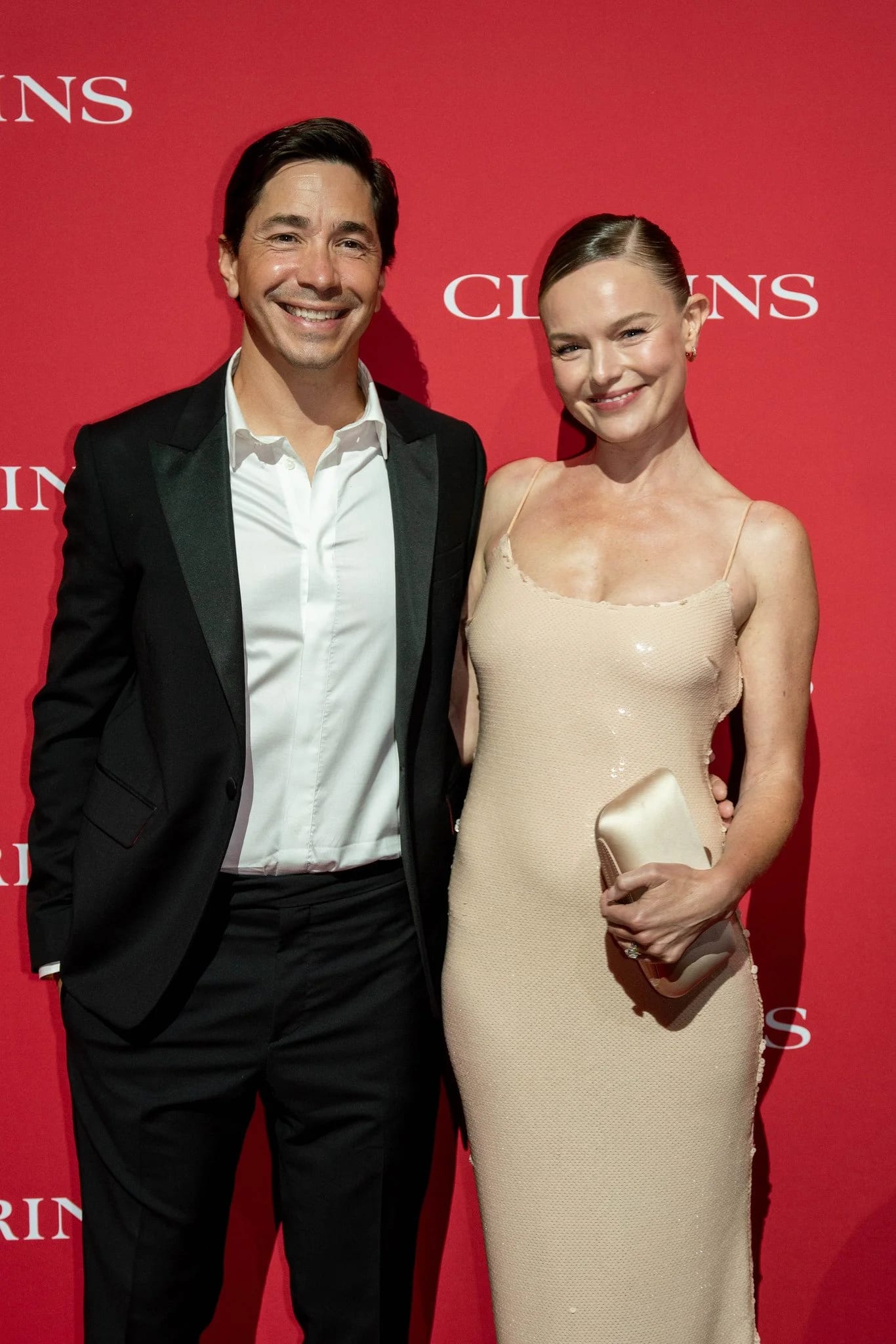 Justin Long and Kate Bosworth together on the Clarins Beauty Icons red carpet at the Academy Museum