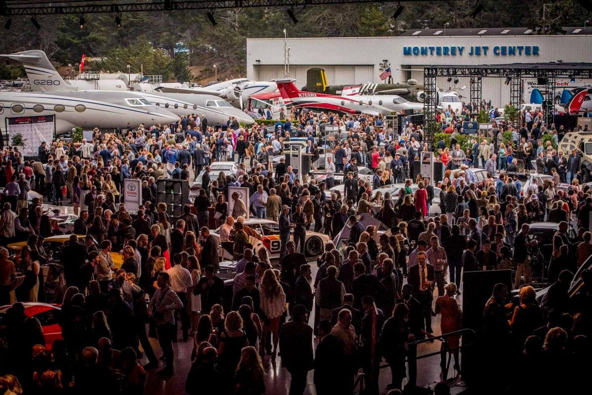 Crowd at the Monterey Jet Center car event