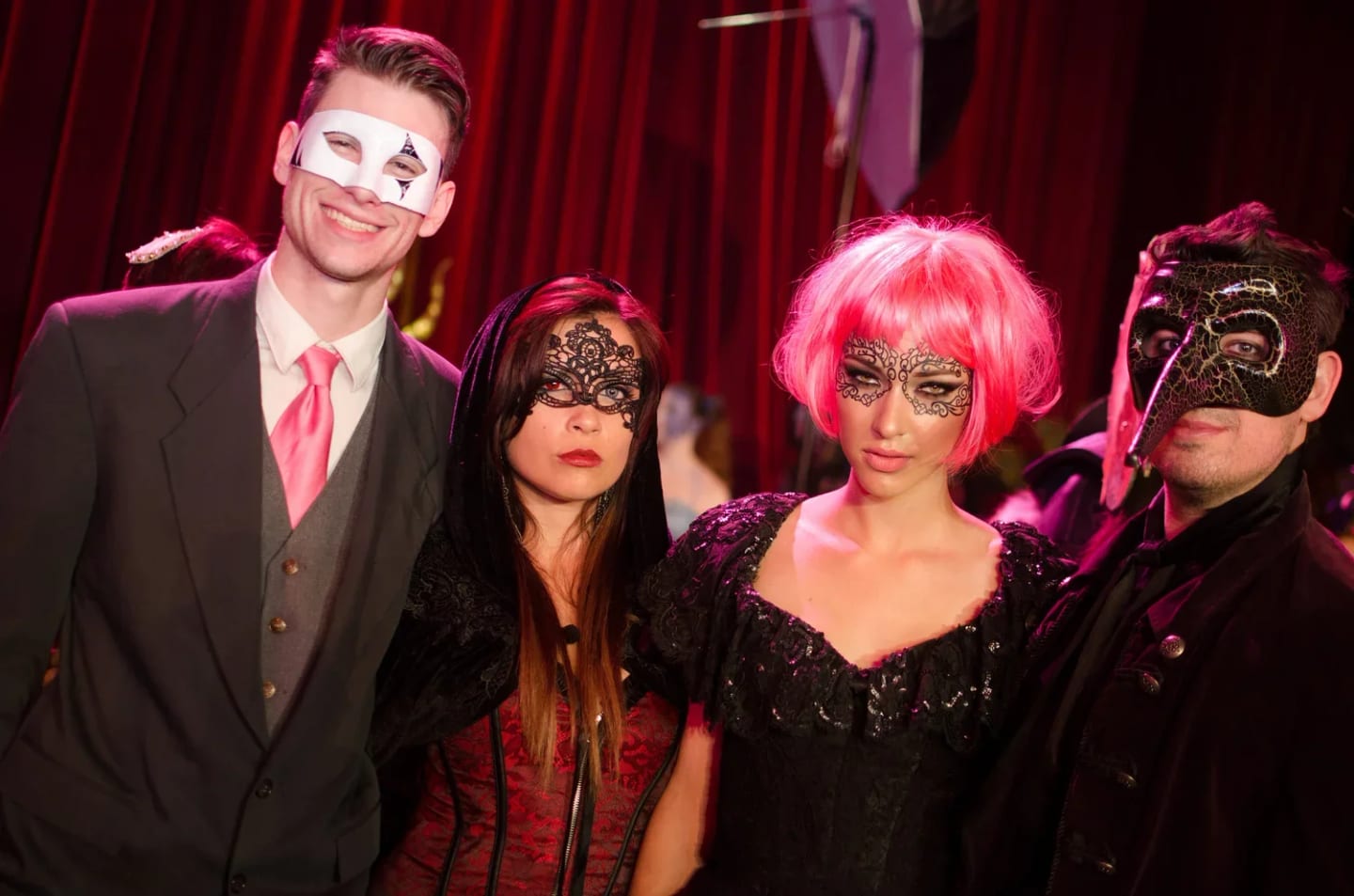 Costumed guests at the immersive Myth Masque event in Los Angeles