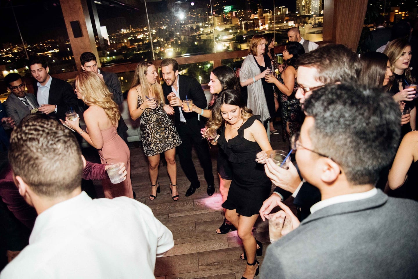 Guests at an evening party
