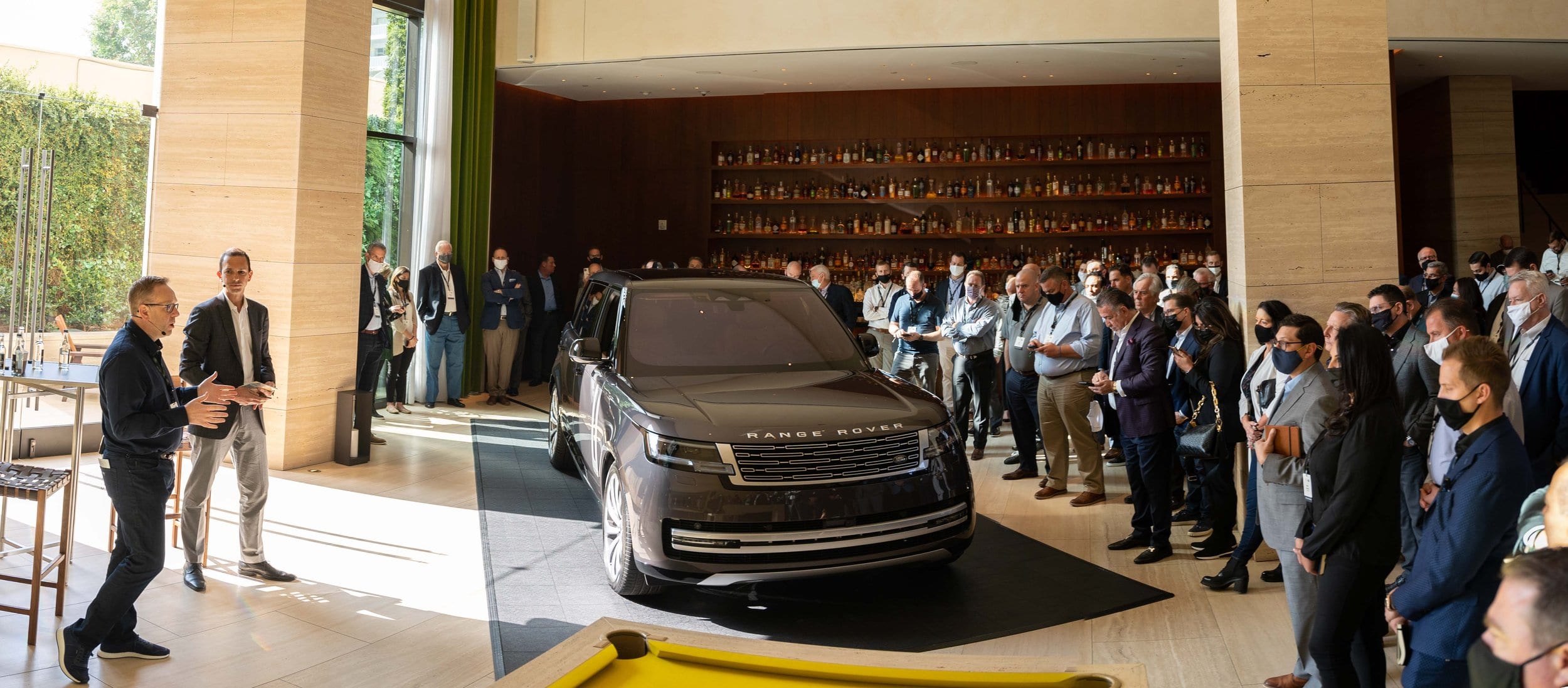 Range Rover unveiled before an audience at an auto event in Hollywood