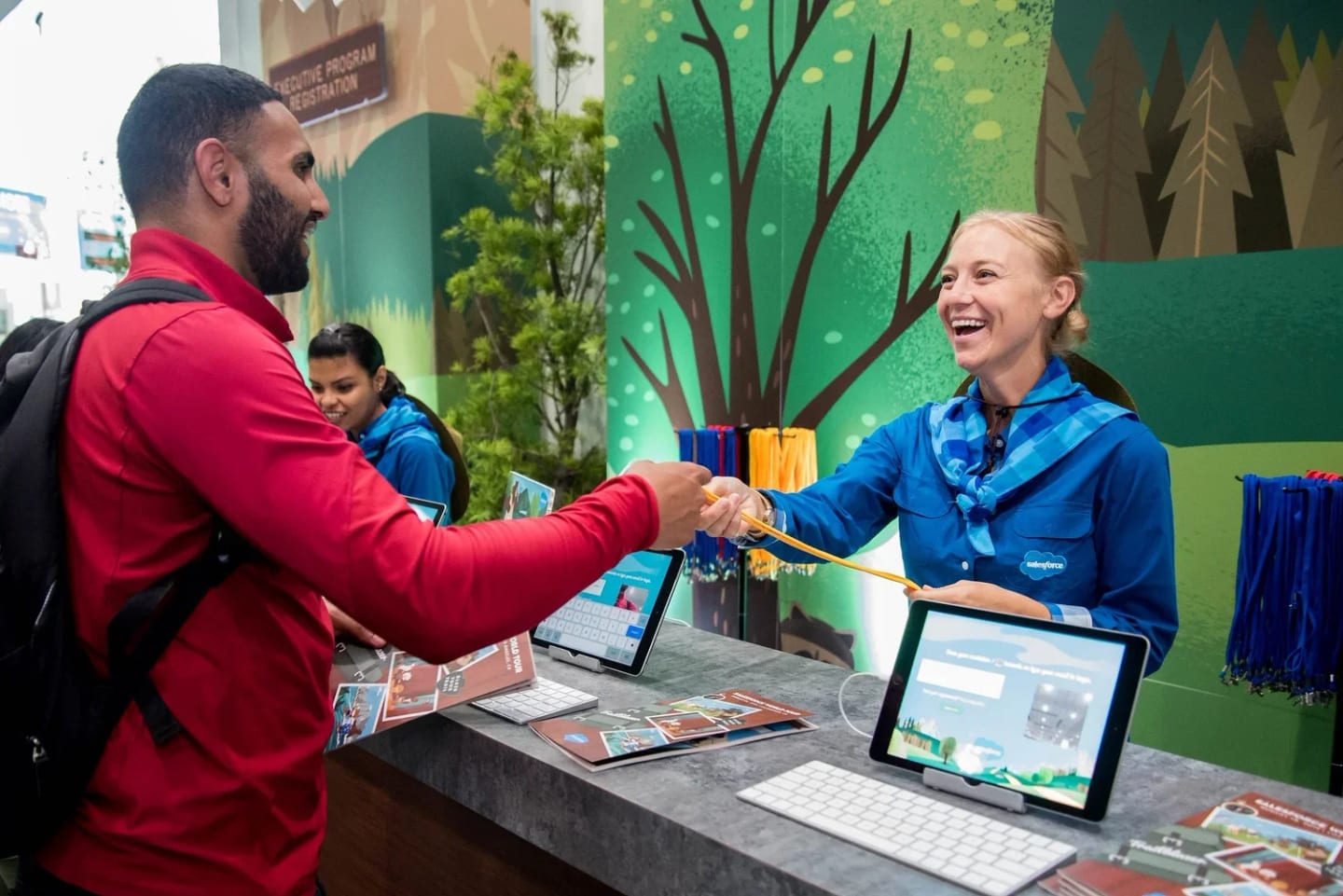 Attendees at a Salesforce branded corporate event in Los Angeles