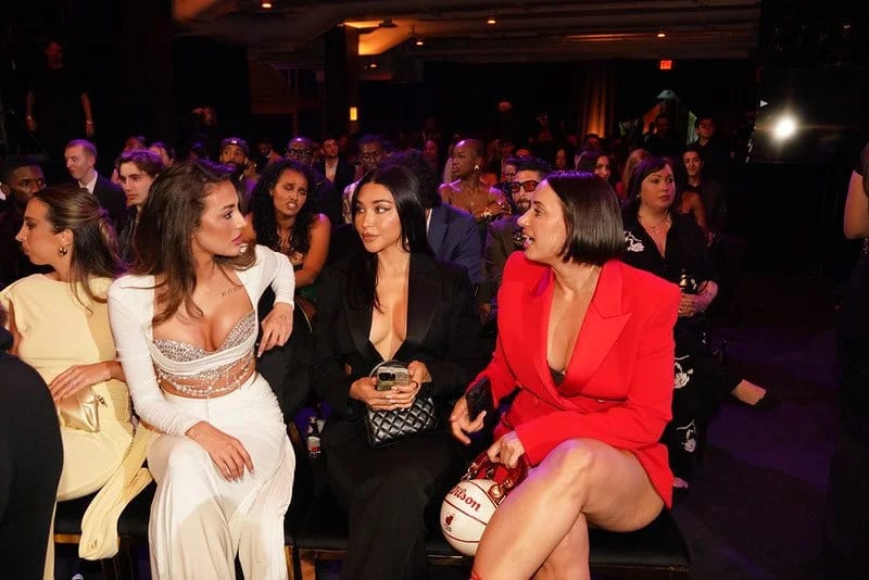 Award winners on stage at a Los Angeles awards ceremony
